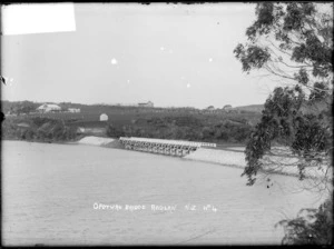 Opotoru Bridge, Raglan Harbour - Photograph possibly taken by Gilmour Brothers