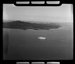 Departure of USS Monterey, Rangitoto Island, Auckland Region