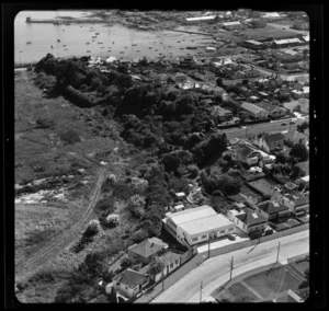 Houses and [Manukau?] harbour, Auckland