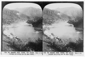 Creator unknown :Stereoscopic photograph of the Whanganui River, Pipiriki