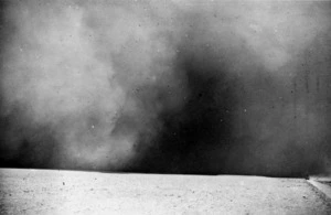 Sandstorm encountered by 2nd NZEF troops in the Western Desert on their way from Bir Kalata