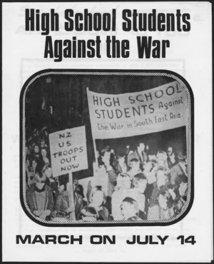 High School Students Against the War :High School students against the war. March on July 14.[Front cover. 1972]