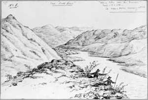 [Drake, James Charles], 1821-1865? :From "Bottle Point", Kituna [i.e. Kaituna] Valley from the Wairau ; bearing SE & NW ; A. Kituna Valley running N & S. [15 Jan 1844]
