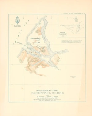 Topographical survey, Doubtful Sound / surveyed by T.W. Preston, May 1927.