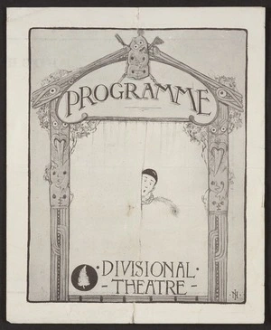 New Zealand. Army. NZEF. Divisional Concert Party: Divisional Theatre. Programme 12th, 13th and 14th April 1917, every evening at 6 o'clock. Programme / N.I. Printed by Herbert Clarke, 338, Rue Saint-Honoré, Paris [1917]