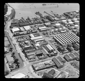 Western Reclamation, also known as Wynyard Wharf, with Ellis, Hardie, Symington, A&G Price, Fanshawe Street, Auckland