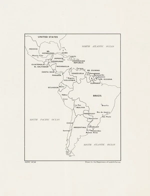 [Central and South America sketch map] / drawn by the Department of Lands & Survey.