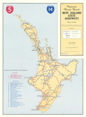 New Zealand state highways (North Island) ; New Zealand state highways (South Island) / National Roads Board.