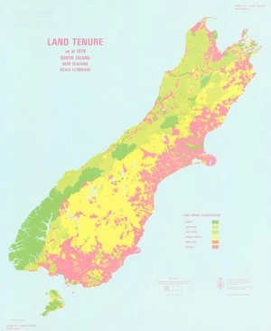 Land tenure as at 1978, South Island, New Zealand.