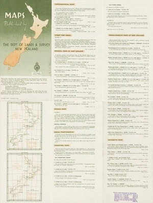 Maps published by the Dept. of Lands & Survey, New Zealand.