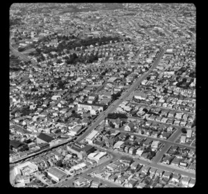 Ponsonby, Auckland, with Ponsonby Road running from bottom left to top right