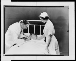 Doctor and nurse, with patient