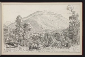 Guérard, Eugen von, 1811-1901: Snowy Bluff. Gippsland. at the junction of the Rivers Wonnangatta & Moroka. 18. Dec. 60
