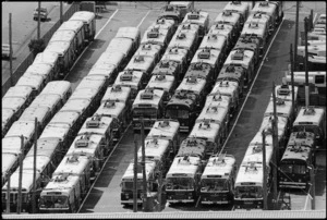 Wellington city buses at the Kilbirnie depot