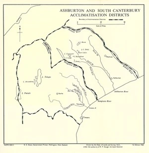 Ashurton and South Canterbury Acclimatisation Districts / drawn by the Dept. of Lands and Survey, N.Z.