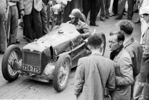 Ron Roycroft in his supercharged Austin Seven motor racing car