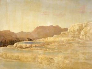 Blomfield, Charles, 1848-1926 :[Venus Bath, Rotomahana, (White Terraces), 1903].