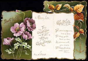 Best wishes. To greet you for a right happy Christmas. [Card, open. 1900-1910?]