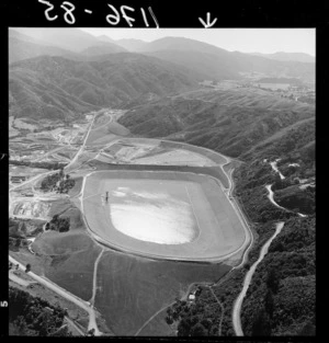 Aerial view of Te Marua water storage lakes - Photograph taken by John Nicholson