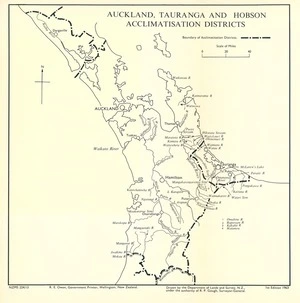Auckland, Tauranga and Hobson Acclimatisation Districts / drawn by the Department of Lands and Survey, N.Z.