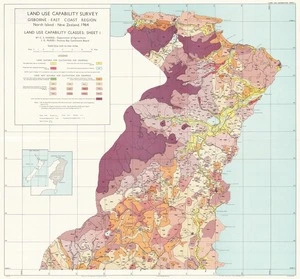 Land use capability survey. Gisborne-East Coast Region : North Island, New Zealand - 1964 / drawn by the Department of Lands and Survey.