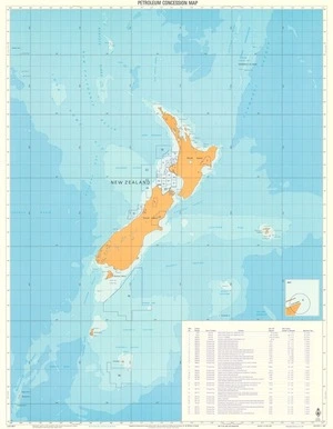 Petroleum concession map / prepared by the Department of Lands and Survey N.Z., under the authority of I.F. Stirling, Surveyor General for the Ministry of Energy.