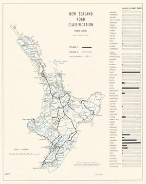 New Zealand road classification / drawn by the Department of Lands & Survey for the Ministry of Transport, Wellington, New Zealand.