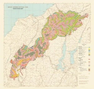 Mount Aspiring National Park vegetation map / drawn by the Department of Lands & Survey, Dunedin from information supplied by A.F. Mark.