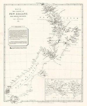 Map of the colony of New Zealand; from official documents / by John Arrowsmith.