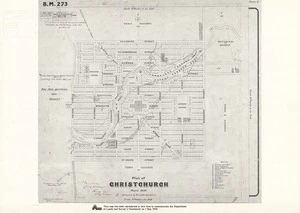 Plot of Christchurch : March 1850 / surveyed by Ed. Jollie asst. surv., C.A..