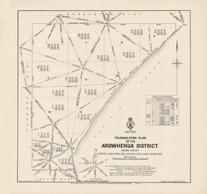 Triangulation plan of the Arowhenua District Timaru circuit / surveyed by W. Kitson April 1876 and H. Maitland August 1879 ; drawn by F. Horwood, Christchurch.