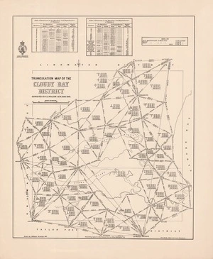 Triangulation map of the Cloudy Bay District / surveyed by A.D. Wilson. 1878,1880,1881 ; drawn by J.M. Kemp, November 1887.