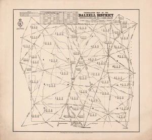 Triangulation map of the Dalzell District / surveyed by H.C. White June, 1885 & T. Maben April, 1879.