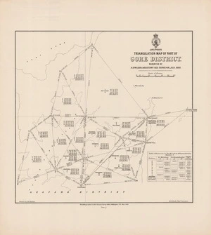 Triangulation map of part of Gore District / surveyed by A.D. Wilson, Assistant Geo: Surveyor, July, 1880 ; drawn by A.G. Spreat.