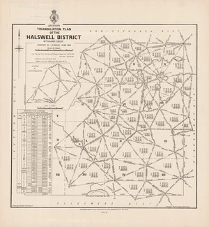 Triangulation plan of the Halswell District : Mt Pleasant circuit / drawn by F. Horwood, Christchurch.