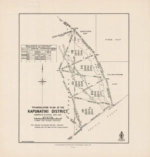 Triangulation plan of the Kapunatiki District / surveyed by W. Kitson, April 1876 ; drawn by W. Hamilton.