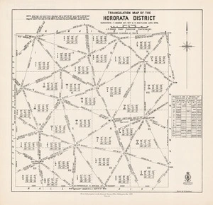 Triangulation map of the Hororata District / surveyors ; T. Maben Oct. 1877 & H. Maitland June 1878 ; drawn by W. Hamilton.