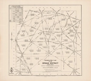 Triangulation plan of the Opawa District : Timaru District / surveyed by T. Maben April 1879 and H. Maitland Decr 1879 ; drawn by F. Horwood, Christchurch.