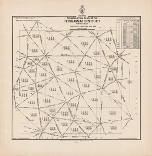 Triangulation plan of the Tengawai District : Timaru circuit / surveyed by H. Maitland, June 1880 ; drawn by F. Horwood, Christchurch.