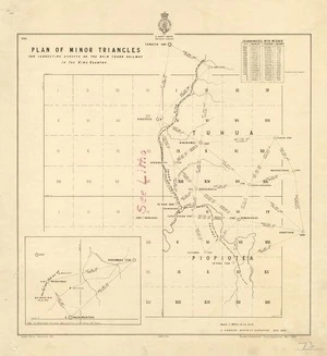 Plan of minor triangles for connecting surveys on the main trunk railway in the King Country / L. Cussen District Surveyor, Dec. 1886.
