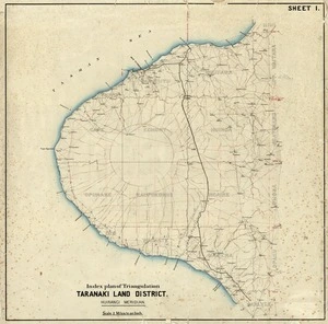 Index plan of triangulation Taranaki Land District, Huirangi meridian.