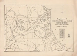 Triangulation map of Heretaunga and Clive Survey Districts / surveyed by Walter Hallett, Feby 1878 ; drawn by G.P. Wilson Nov. 1894.