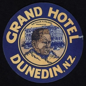Grand Hotel (Dunedin, N.Z.): Grand Hotel Dunedin, N.Z. [Luggage label. 1930s?]
