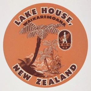 New Zealand Tourist Hotel Corporation: Lake House Waikaremoana New Zealand, luggage label