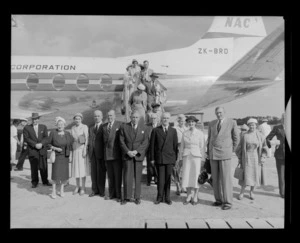 National Airways Corporation (NAC) Vickers Viscount aircraft, inaugural flight, Whenuapai Aerodrome, Auckland