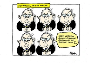 Gerry Brownlee twiddling his thumbs and asking who is overseeing diaster response