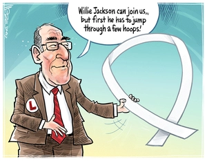 Andrew Little expresses support for Willie Jackson as long as he jumps through the white ribbon hoop