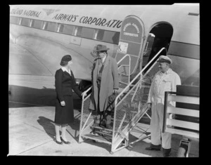 National Airways Corporation (NAC), Harold Denton and Val Grant at Whenuapai Aerodrome, Waitakere, Auckland