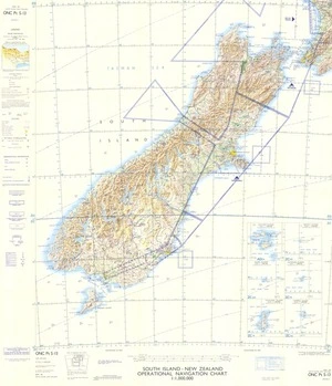South Island New Zealand operational navigation chart, 1:1,000,000.