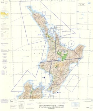 North Island-New Zealand operational navigation chart, 1:1,000,000.